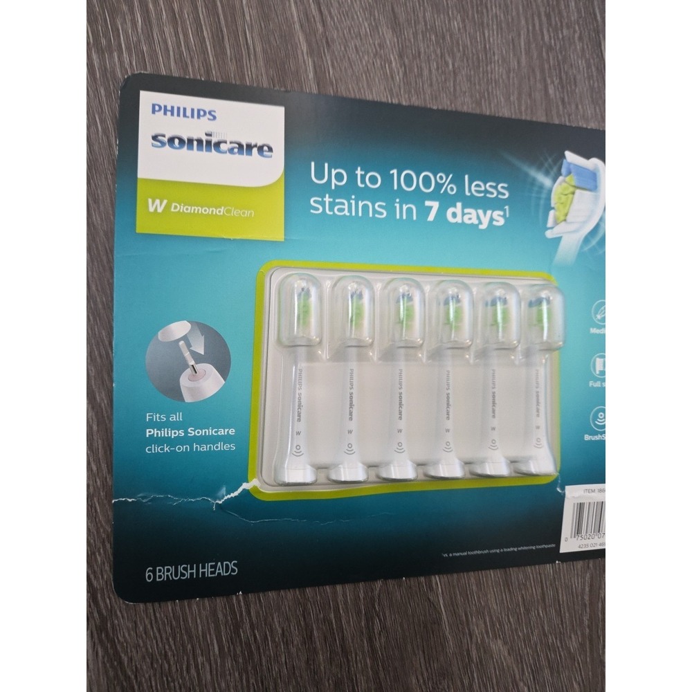 Philips Sonicare w/ Diamond Clean Brush Heads Medium 6 pack HX6066 New Sealed - Picture 2 of 5